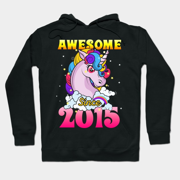 Funny Awesome Unicorn Since 2015 Cute Gift Hoodie by saugiohoc994